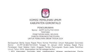Hasil Rekruitmen PPS Pemilu 2024 KPU Kab. Gorontalo Tuai Sorotan