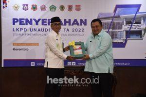 Hendriwan Serahkan LKPD Unaudted ke BPK RI Pewakilan Provinsi Gorontalo