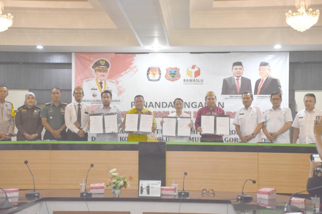 Tandatangani NPHD, Anggaran Pilkada Kab. Gorontalo 2024 Capai Rp42,5 Miliar