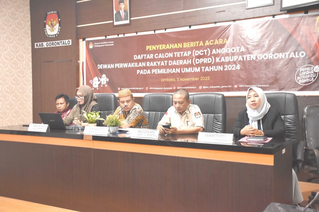 KPU Kab. Gorontalo Umumkan DCT Pileg 2024, Ini Jumlah Caleg Laki-Laki dan Perempuan