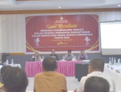 KPU Kabupaten Gorontalo Gelar Rakor Persiapan Pendaftaran Cakada di Pilkada 2024