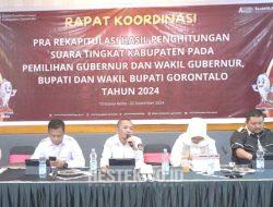 KPU Kabupaten Gorontalo Gelar Pra Rekapitulasi Hasil Perhitungan Suara Pilkada 2024