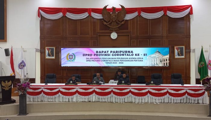 Deprov Gorontalo Umumkan Perubahan Agenda Kerja Masa Persidangan 2025-2026
