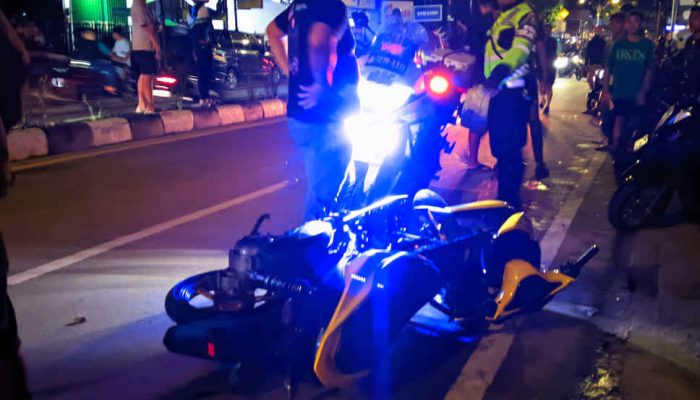 Pemotor Alami Kecelakaan Tunggal Saat Balap Liar di Bundaran Saronde
