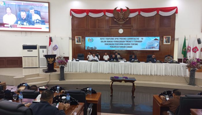 Paripurna ke-70 DPRD Gorontalo Setujui Ranperda Pengarusutamaan Gender Jadi Perda