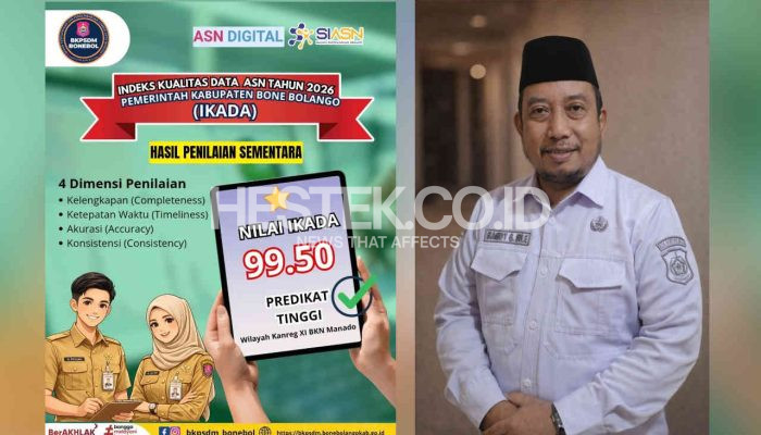 BKPSDM Bone Bolango Catat Skor 99,50 Indeks Kualitas Data ASN, Masuk Kategori Tinggi
