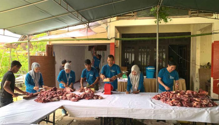 Semangat Berbagi, Grand Q Hotel Gorontalo Sembelih Tujuh Sapi Kurban