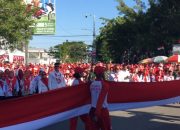 Semarak HUT RI ke-80, Pemkab Bone Bolango Bentangkan Bendera 50 Meter